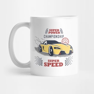 Racing Car Pale Yellow Mug